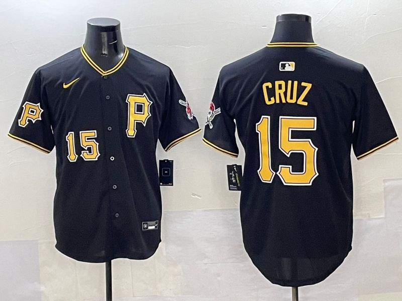 Men Pittsburgh Pirates #15 Cruz Black Game 2025 Nike MLB Jersey style 9->pittsburgh pirates->MLB Jersey